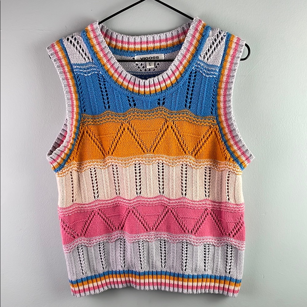Vigoss Multicolor Sleeveless Sweater